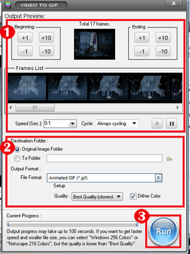 Adjust Output Settings and Start Conversion