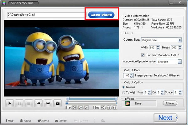 Video to GIF conversion with Easy GIF Animator, convert AVI to GIF file